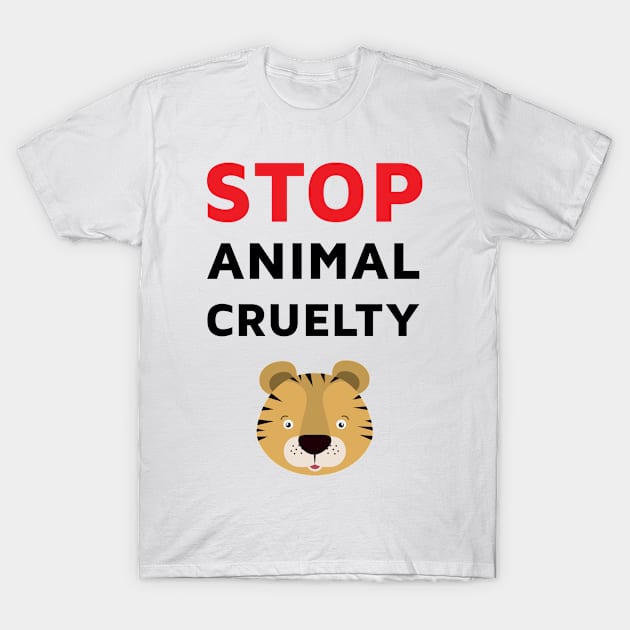 Stop Animal Cruelty T-Shirt by Skymann